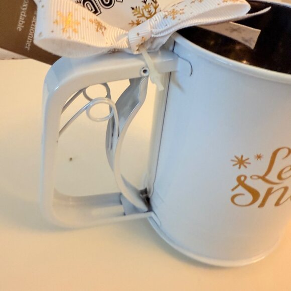 Southern Living Christmas Baking Set Cookie Stamps Flour Sifter Let It Snow - Picture 12 of 16
